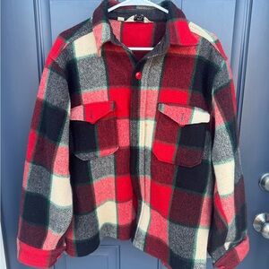 Vintage Woolrich Plaid Jacket - Red, Black, Cream